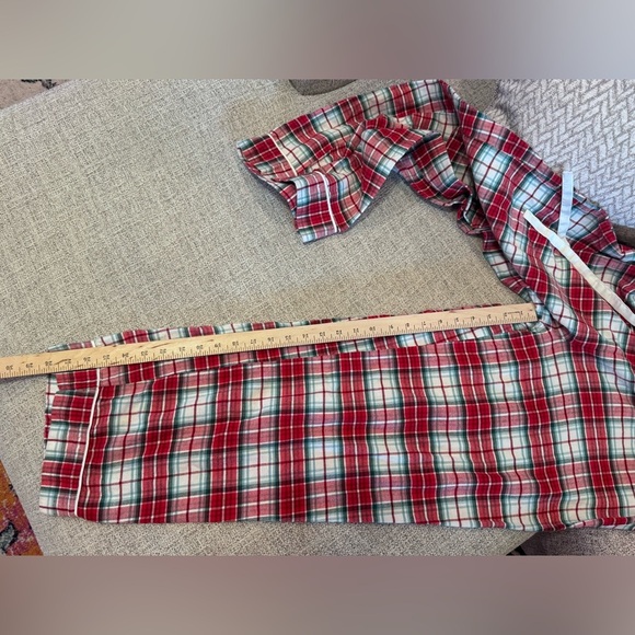 Gillian & O’Malley Red White  Plaid Flannel Pajamas Button Down Top Pants Sz L - Picture 16 of 16